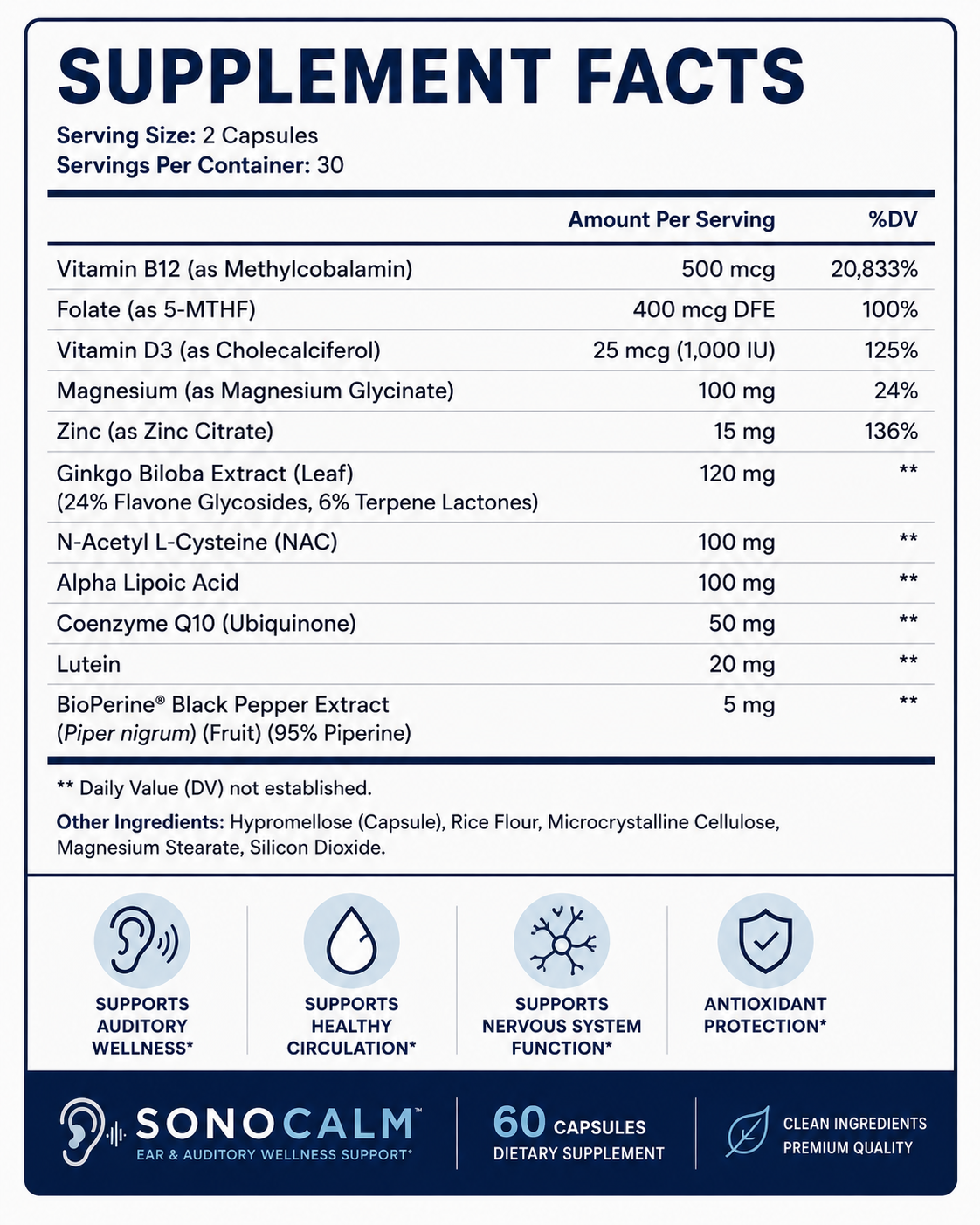 SonoCalm™ – Advanced Ear & Auditory Wellness Support